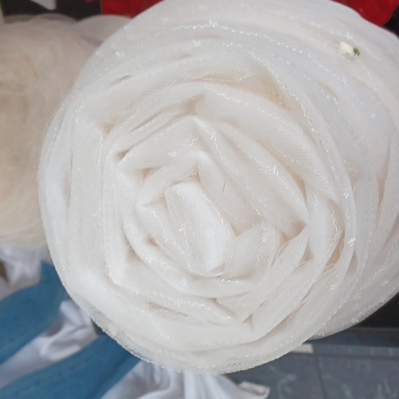 Netted Beehive Hat Cream/white Floral Style 1960s - Picture 4 of 6